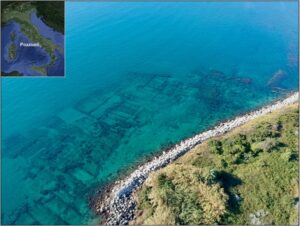 Submerged ancient warehouse district along the Pozzuoli coast