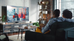 couple watching tv