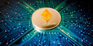 ethereum eth coin on circuit board gID 7