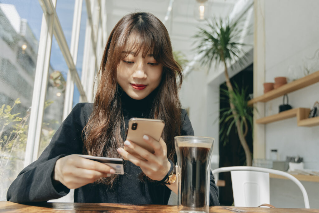 person shopping using a smartphone