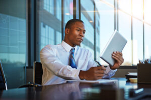 business office tablet tie focus 2