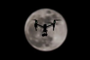 drone and full moon