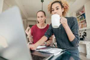 gettyimages two women study something on computer