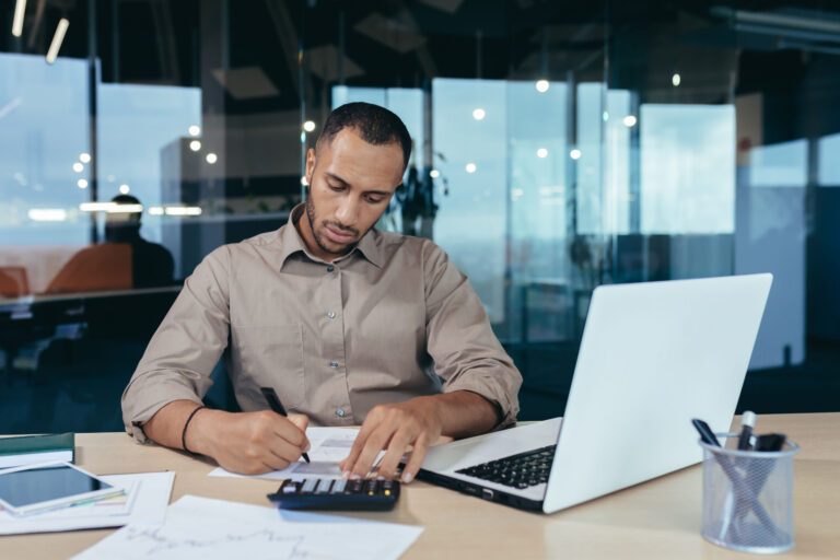 accountant with calculator