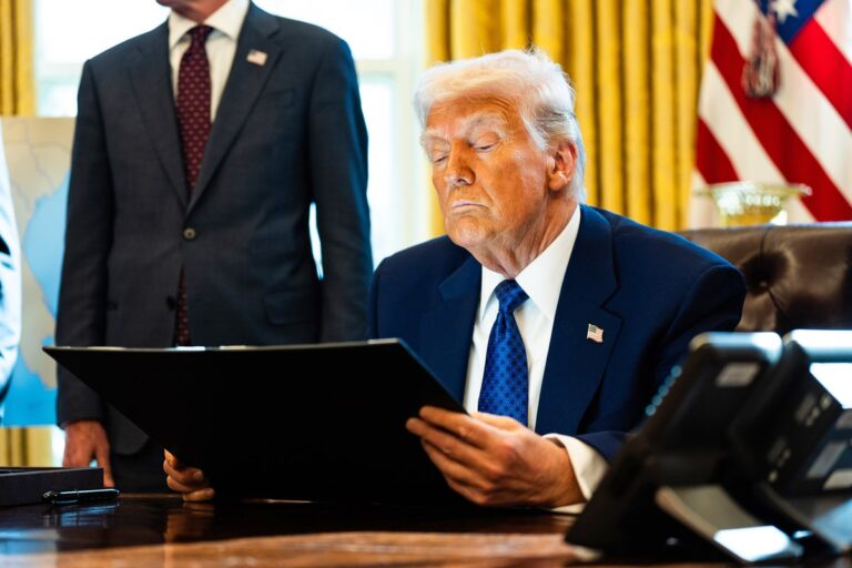 Trump reviews executive order