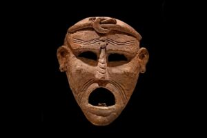 A death mask from the third or second century bc found in the Phoenician trading city of Carthage in what is now Tunisia