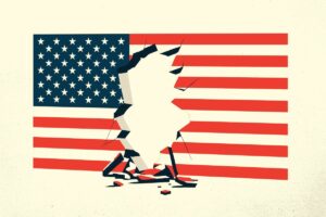 cracked flag illustration