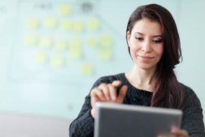 investor looking for stocks on laptop