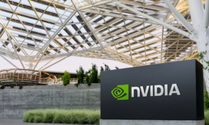 nvidias headquarters with a black nvidia sign out the front