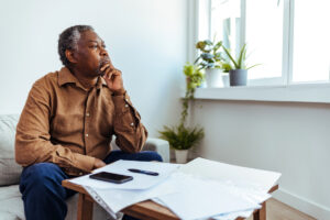 thinking person looking out window