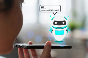 speaking to holographic robot on smartphone 1432457969